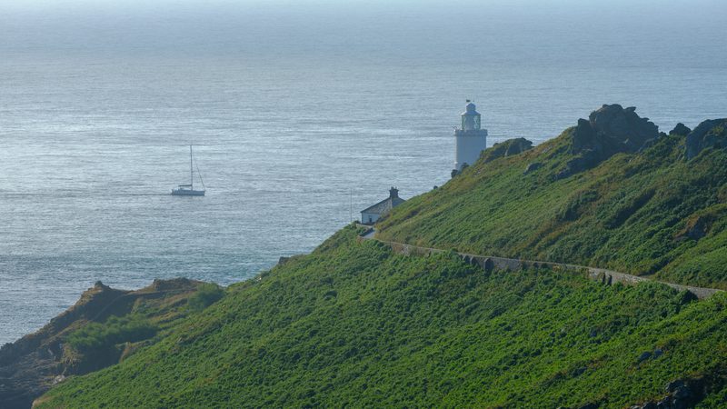 Start Point lighthouse on its headland, south Devon