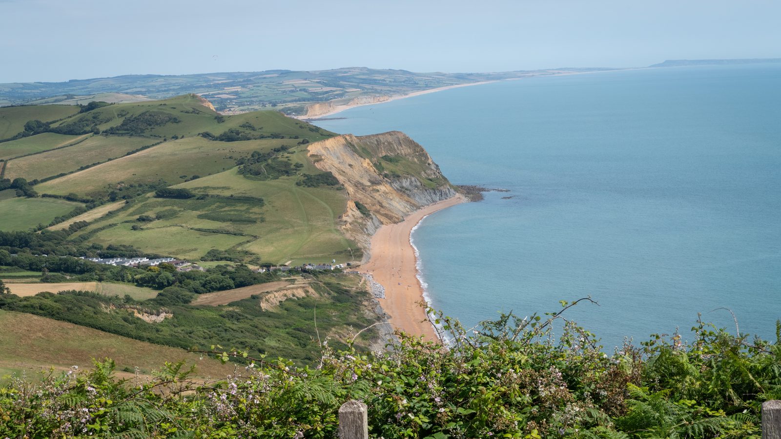 The cliffs at Golden Cap above the sea